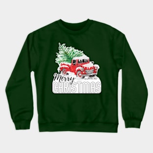 Merry Christmas, Vintage Red Truck © GraphicLoveShop Crewneck Sweatshirt